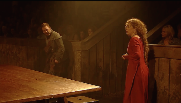Macbeth's theatre audience is in clear view. Screenshot.