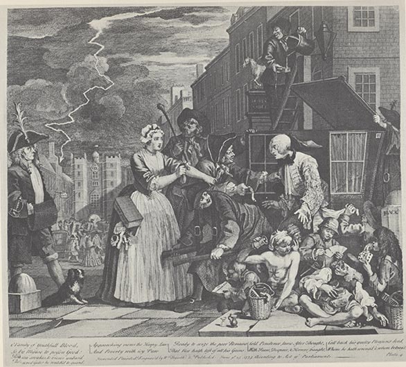 William Hogarth - A Rake's Progress, Plate 4 William Hogarth [Public domain], via Wikimedia Commons