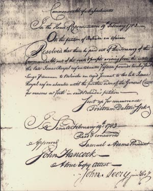 Former slave Belinda's petition for reparations. 