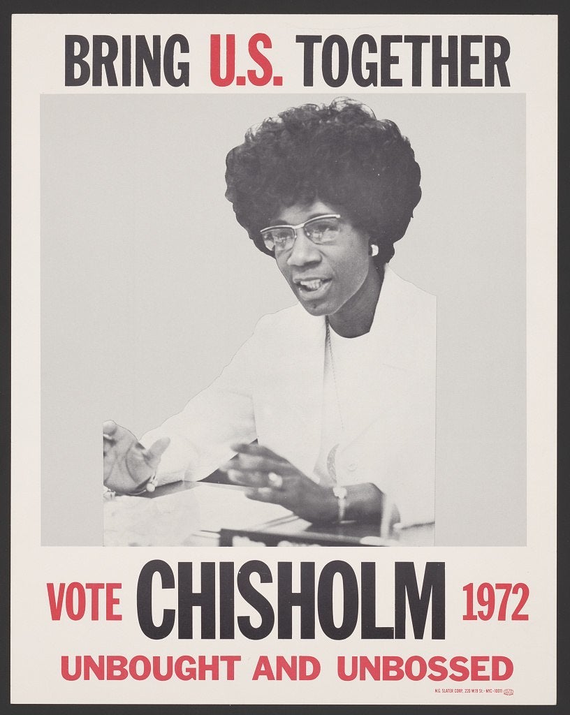 Chisholm campaign poster, 1972