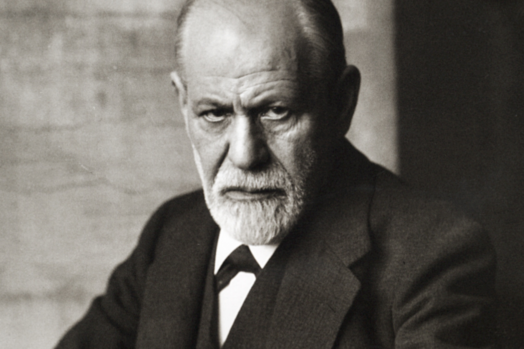 Sigmund Freud looking just right of the photographer