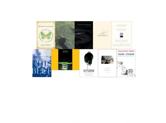 Group of books by poets recognized by the National Book Awards in 2014