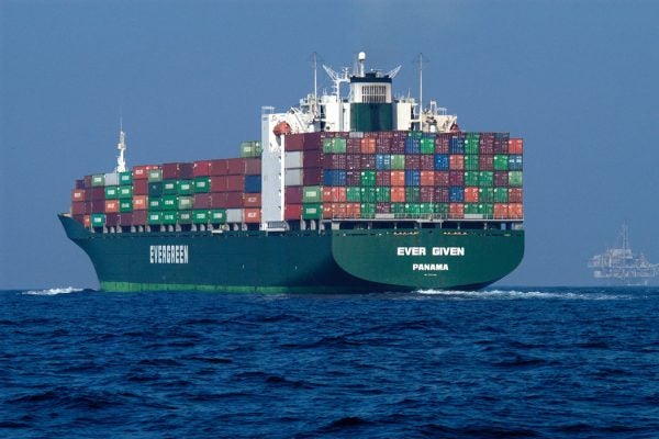 The Ever Given container ship at sail