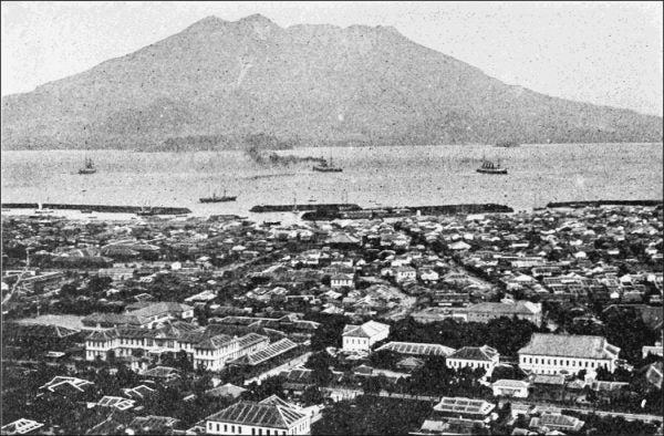 Older photograph of Mount Kirishima in the south of Japan