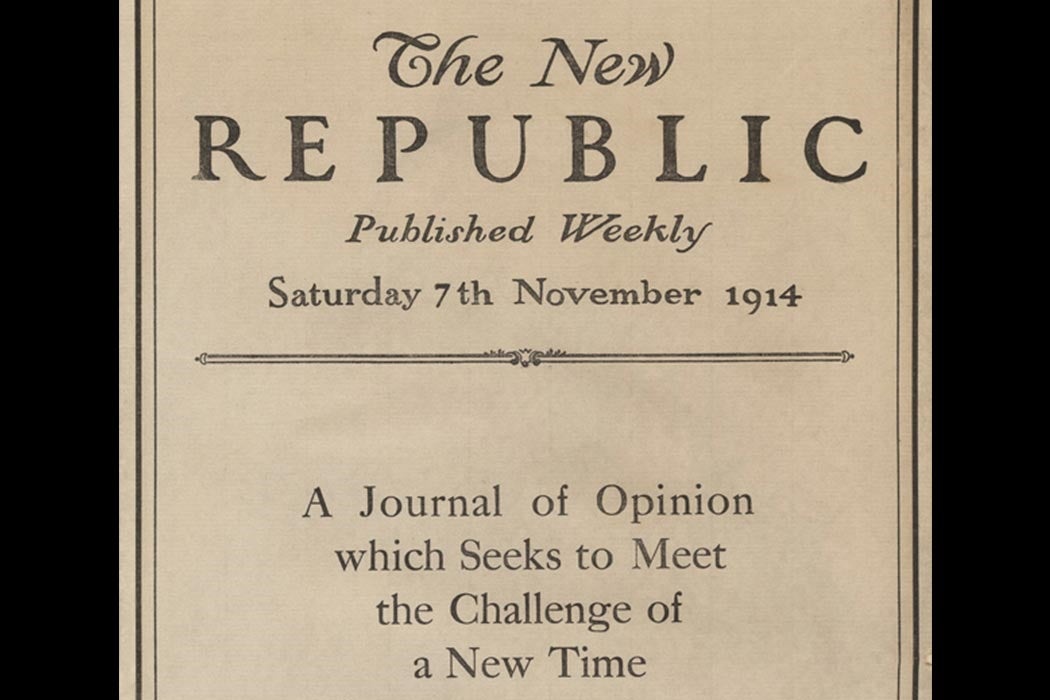 Title page of 1914's journal, The New Republic