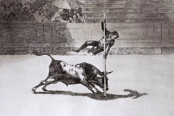 Goya, The Speed and Daring of Juanito Apiñani in the Ring of Madrid 1815-16 Etching and aquatint