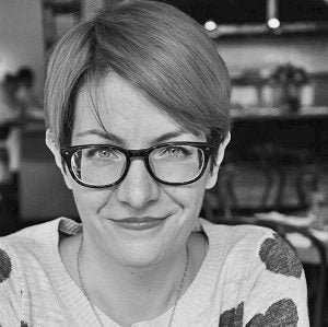Black and white headshot of author Jen Larsen