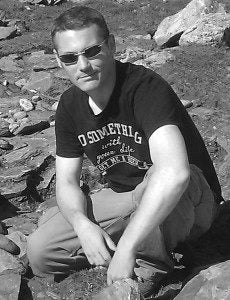 Author Terry O'Hagan in black and white
