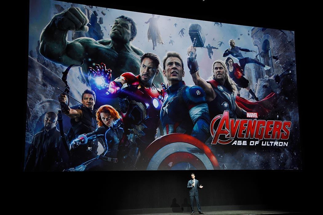 Avengers presentation featuring most of the main characters from the franchise