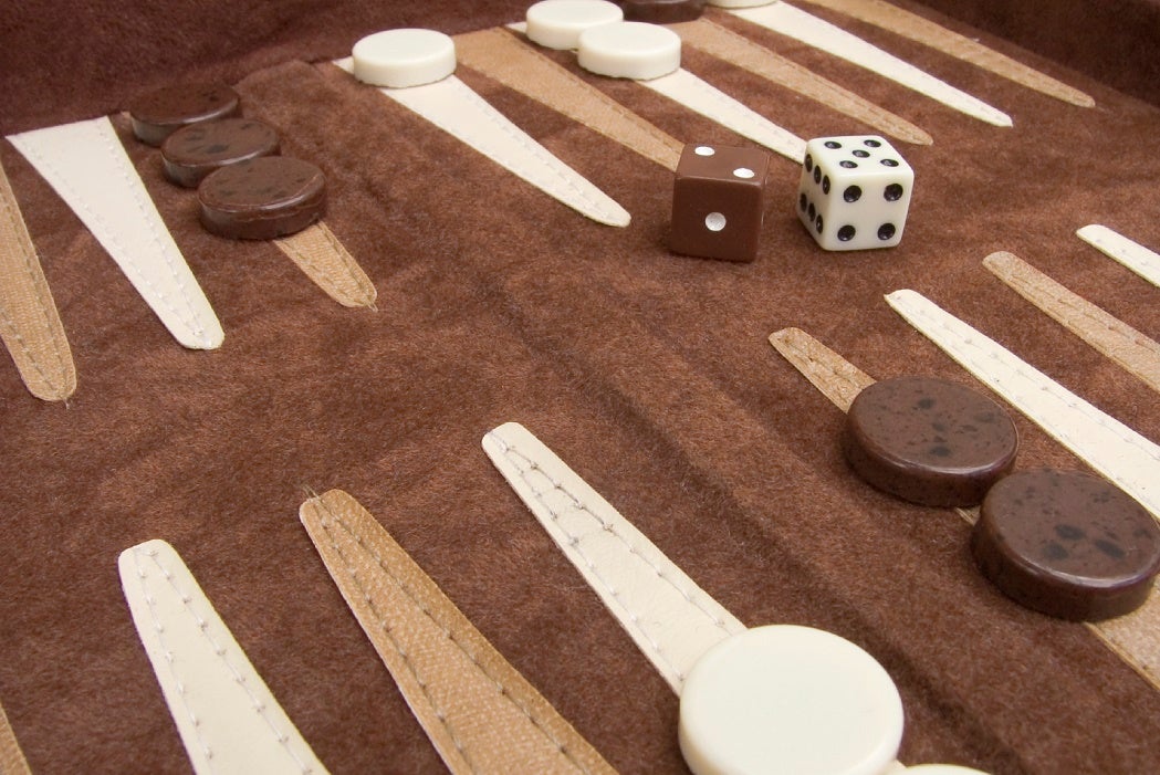 Backgammon game in progress