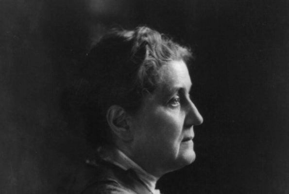 A profile photograph of Jane Addams in black and white