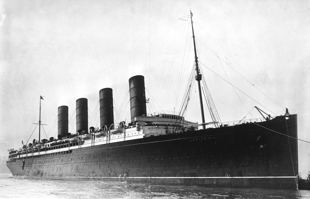 The Lusitania at sea