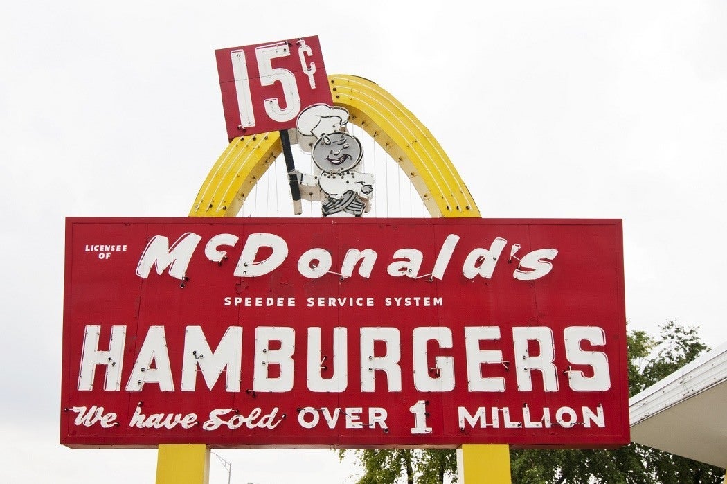 An older McDonald's sign