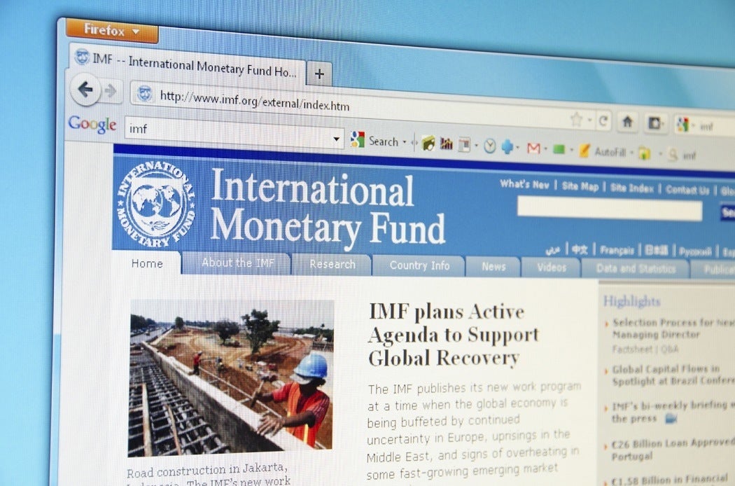 Landing page for the International Monetary Fund website