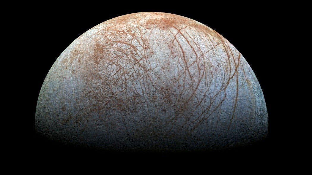 Europa, oneEuropa, one of the four Galilean moons orbiting Jupiter