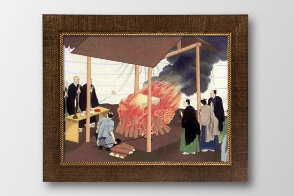 "Cremation in Japan-J. M. W. Silver". Licensed under Public Domain via <a href="https://commons.wikimedia.org/wiki/File:Cremation_in_Japan-J._M._W._Silver.jpg#/media/File:Cremation_in_Japan-J._M._W._Silver.jpg" target="_blank">Wikimedia Commons</a>