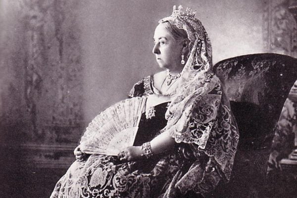 Black and white photograph of Queen Victoria in profile