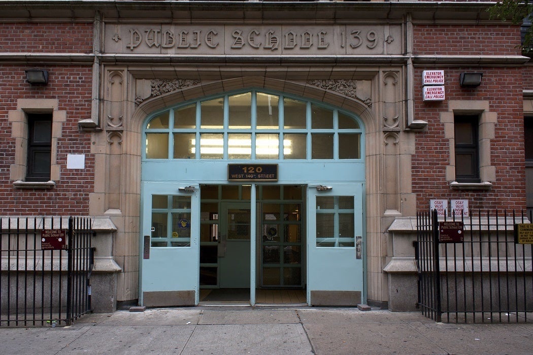 The entrance to public school, PS 139