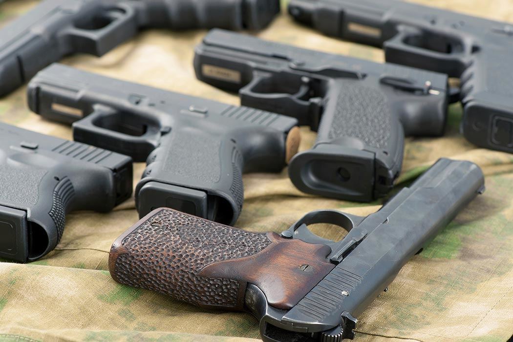 A group of handguns