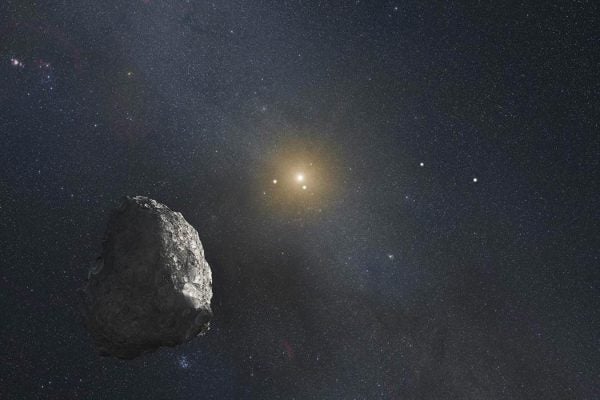 This is an artist’s impression of a Kuiper Belt object (KBO), located on the outer rim of our solar system.
