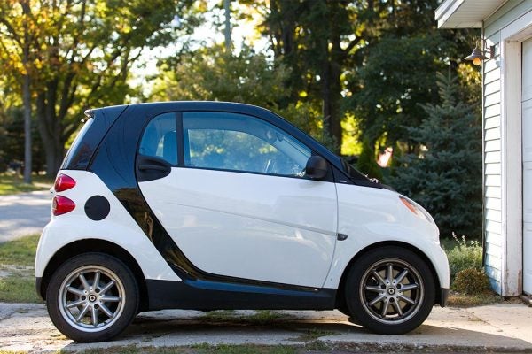 Smart Fourtwo Passion Coupe parked in driveway