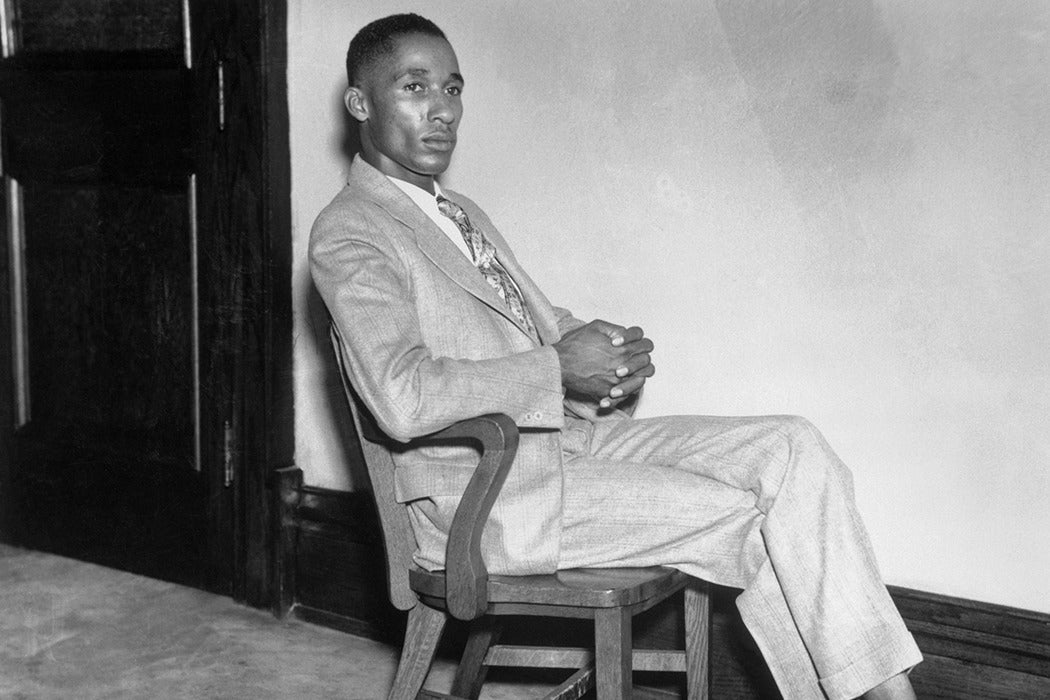 Lincoln University graduate Lloyd L. Gaines, 24 years old, during the mandamus suit trial in which he is seeking to compel the University of Missouri to admit him as a law student. (Copyright Bettmann/Corbis / AP Images)