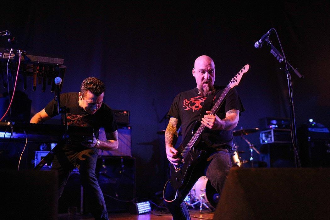 Music act Neurosis performing live at the Brooklyn Masonic Temple, New York, January 19, 2013 - (Copyright Tim Bugbee/The Hell Gate/Corbis / APImages)