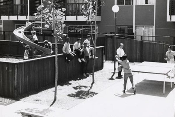 Children playing at the St. Francis Square Housing Development Play Center