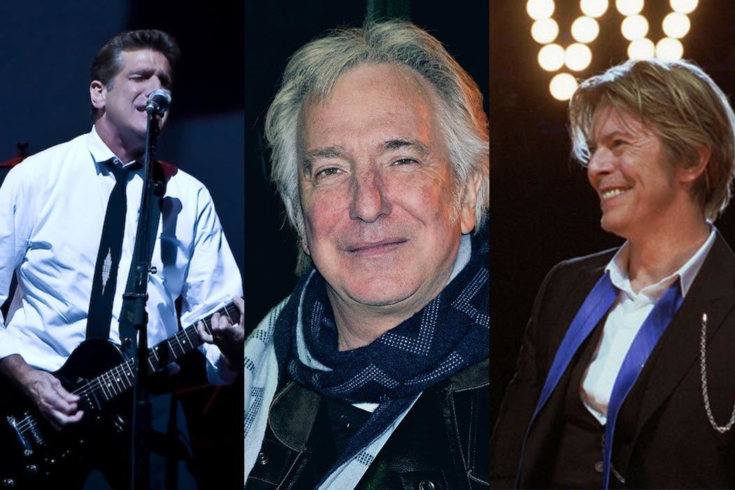 Glenn Frey, Alan Rickman and David Bowie