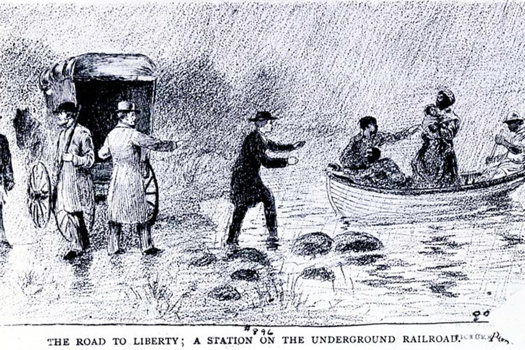 The road to liberty; a station on the Underground Railroad.