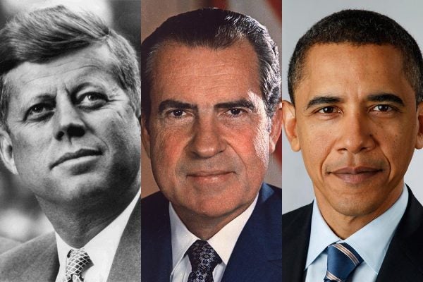 John F. Kennedy, Richard Nixon and Barack Obama.
