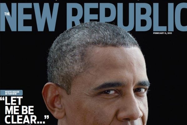 February 2013 cover of The New Republic with President Obama on the cover