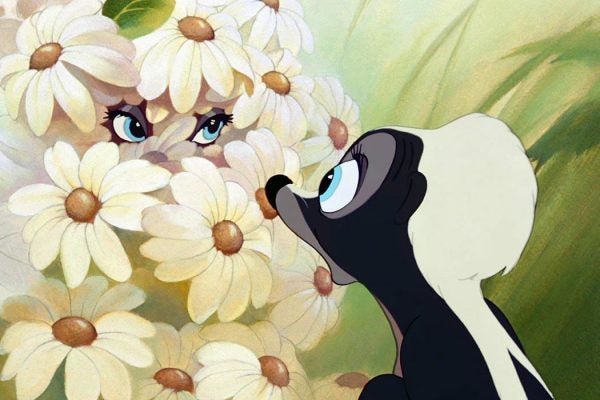 Screenshot of Flower from the trailer for the film Bambi.