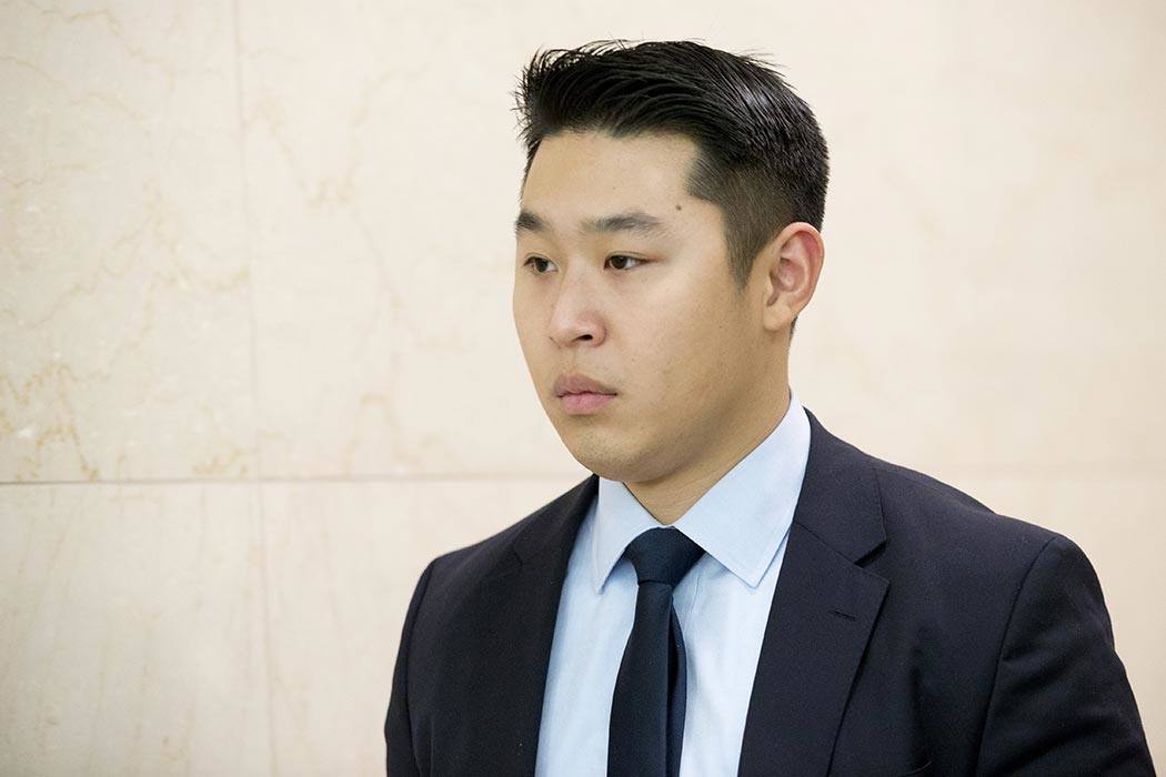 Police officer Peter Liang leaves the courtroom at the end of the day in his trial on charges in the shooting death of Akai Gurley, Tuesday, Feb. 9, 2016, at Brooklyn Supreme court in New York. Jurors are scheduled to start discussing their views of Liang’s actions as soon as Tuesday. Closing arguments are expected in the morning, and deliberations are likely to begin in the afternoon. (AP Photo/Mary Altaffer)