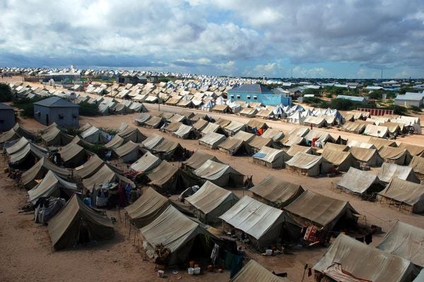 Mogadishu,Somalia-April, 30, 2013 :A general view of the tent camp where thousands of Somali immigrants on April 30, 2013, in Mogadishu,Somalia.