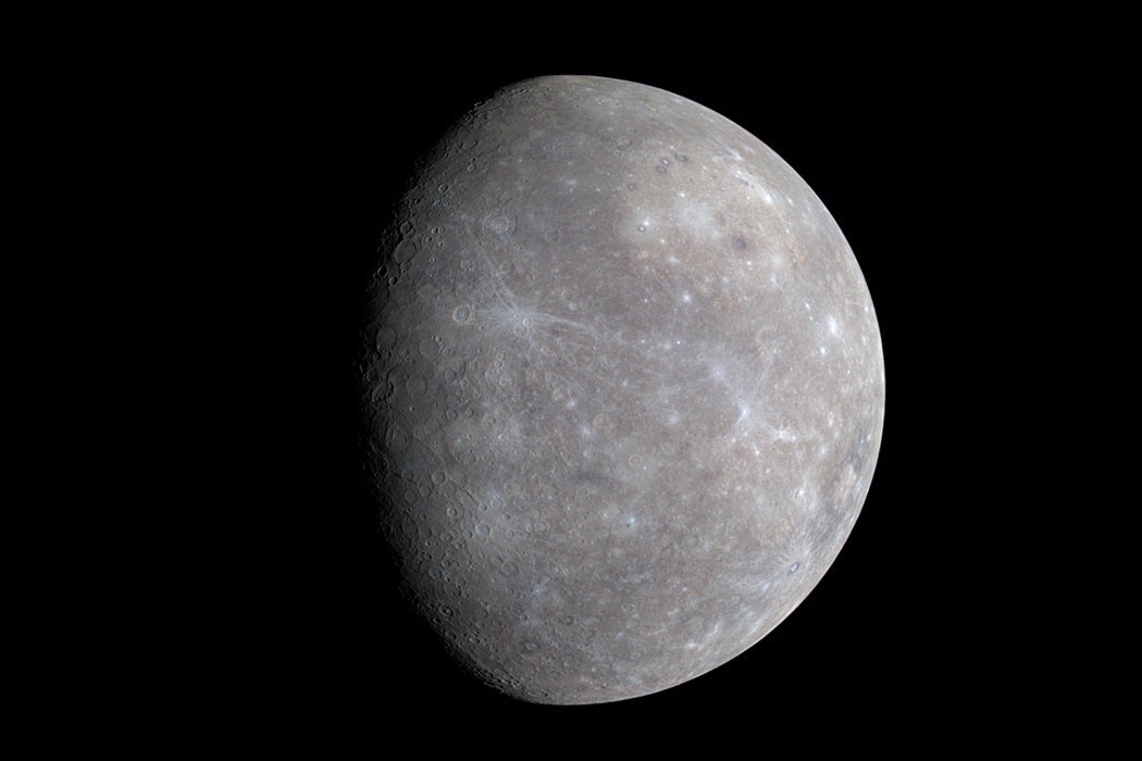 Mercury against a black sky
