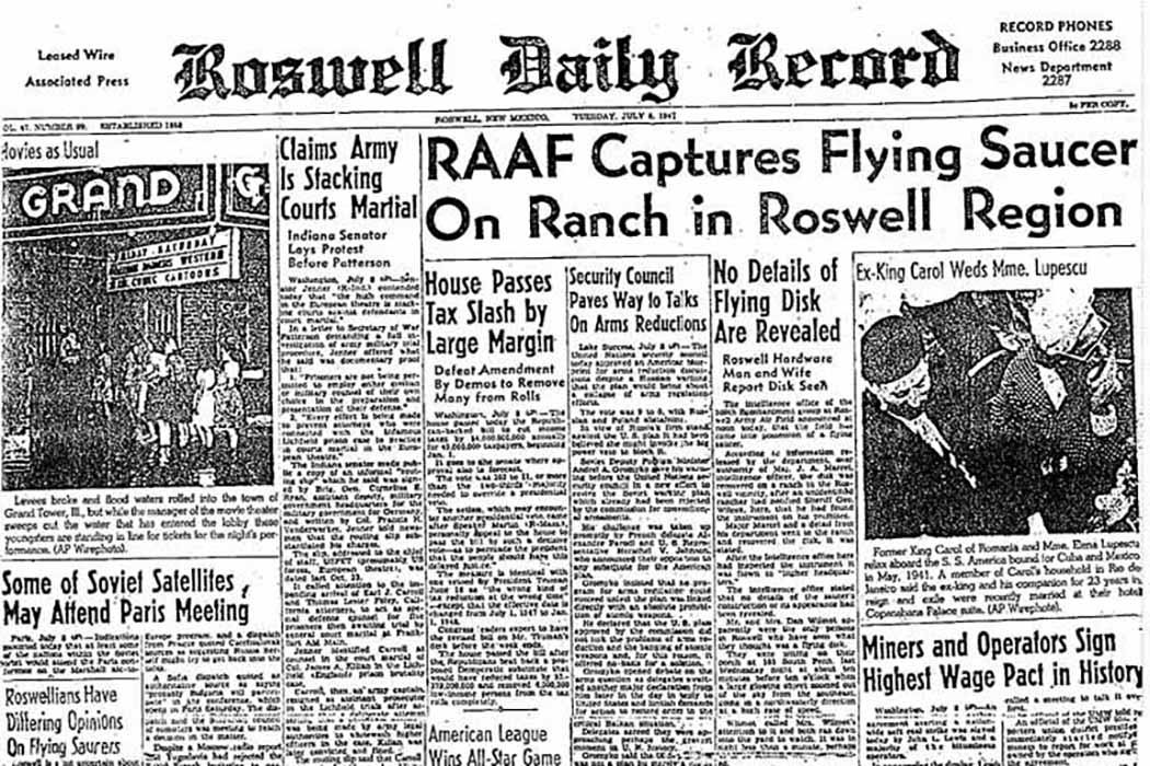 Roswell newspaper headline