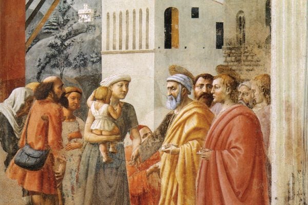 "Distribution of Alms and Death of Ananias" by Masaccio