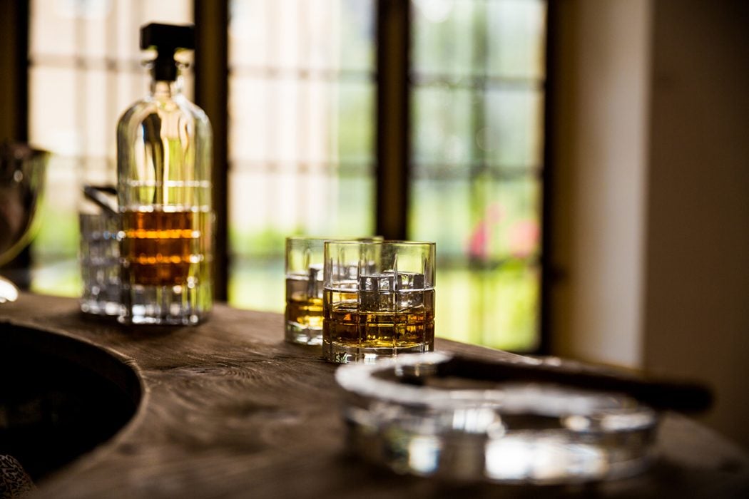 Liquor Bottle On Countertop