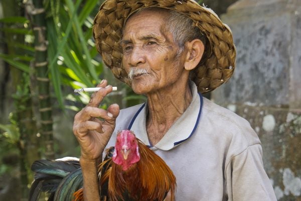Indonesian man smoking