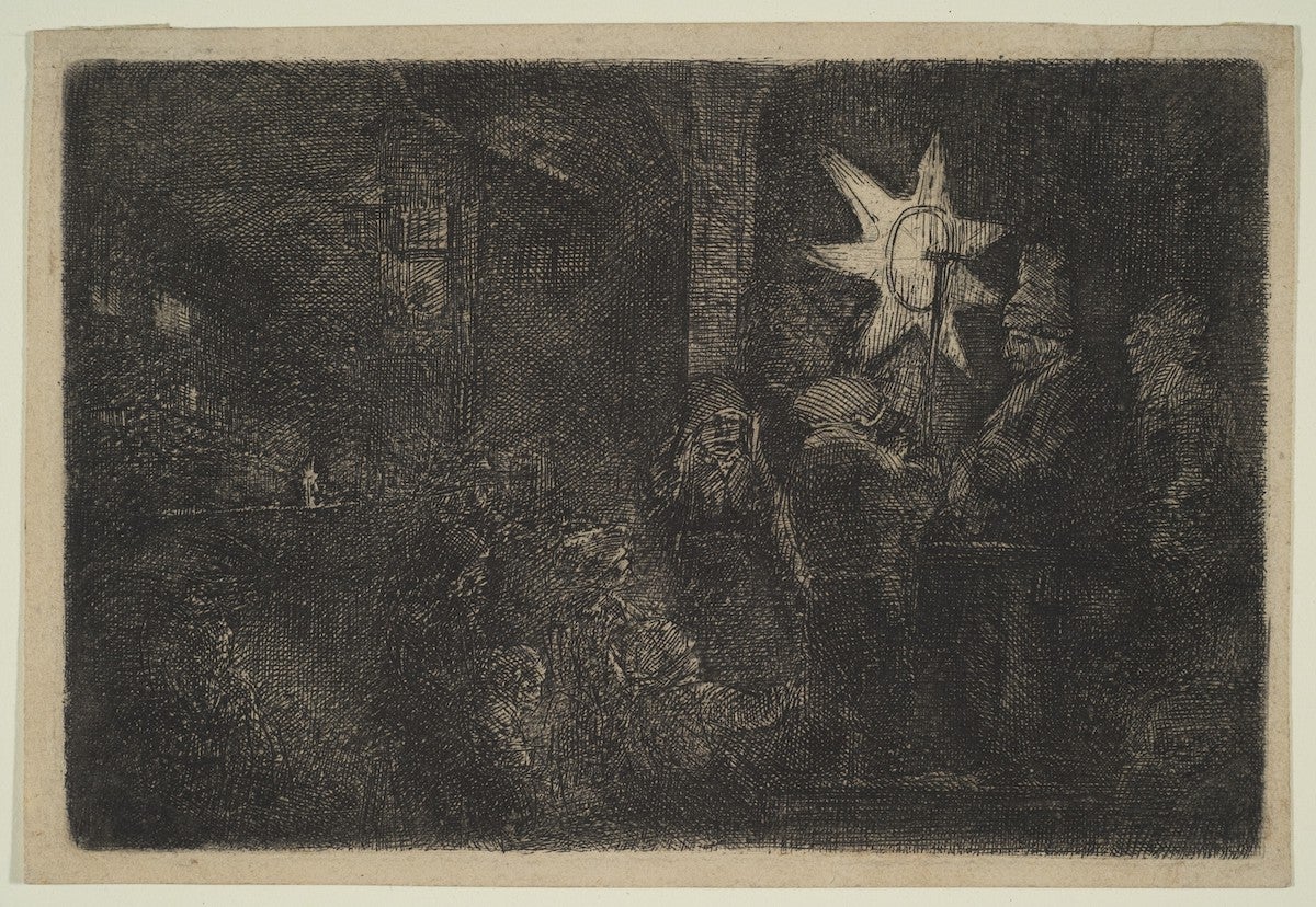 Rembrandt Christmas drawing