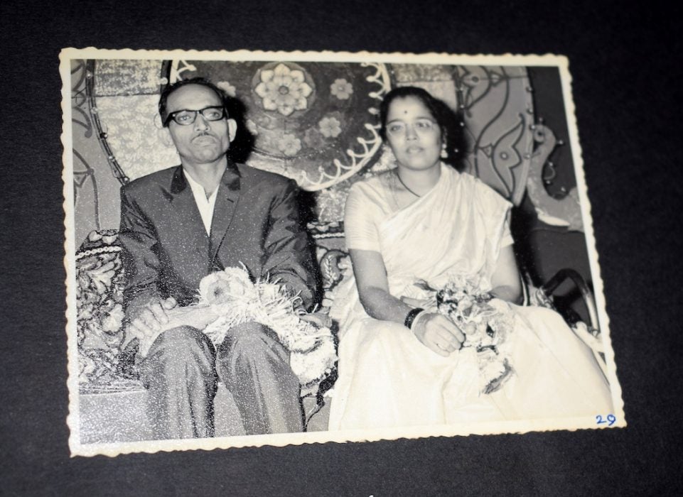 Narayan and Iravati Lavate at their wedding, 1968