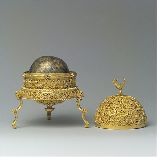 Goa Stone and container, probably from Goa, India, late 17th–early 18th century.