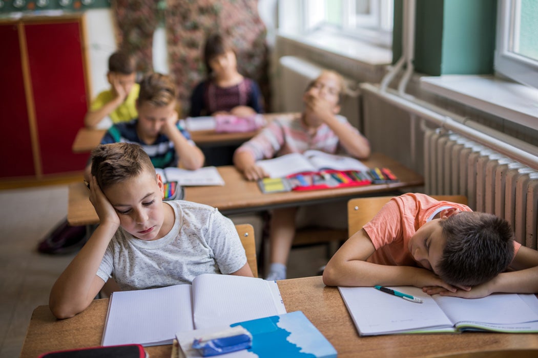 kid bored in class