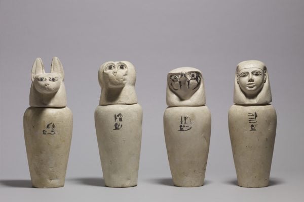 A set of four canopic jars