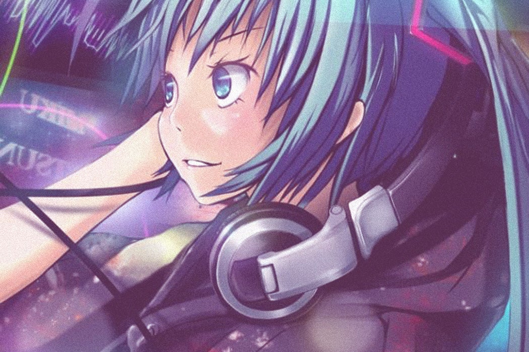 An anime character with headphones