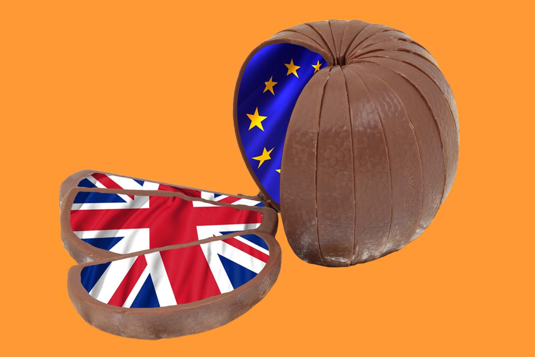 A chocolate orange meant to symbolize Brexit.
