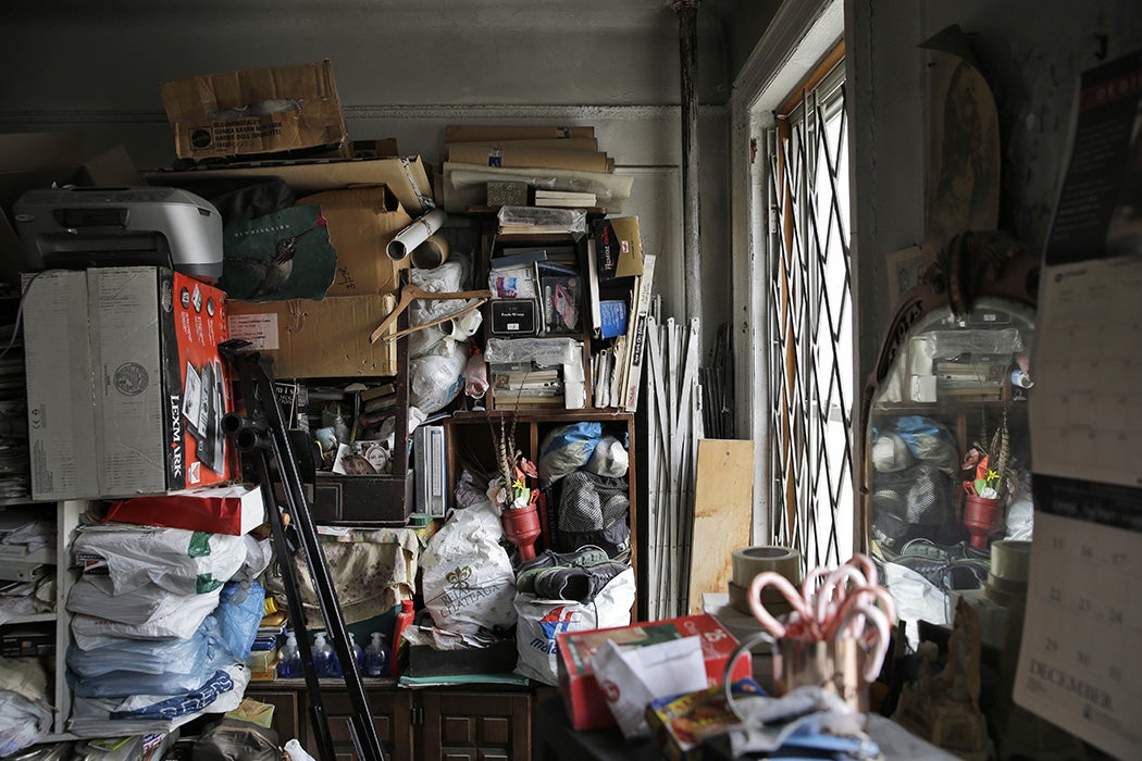 The apartment of a hoarder in New York
