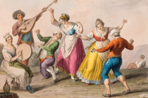 Tarantella dancers, 1828