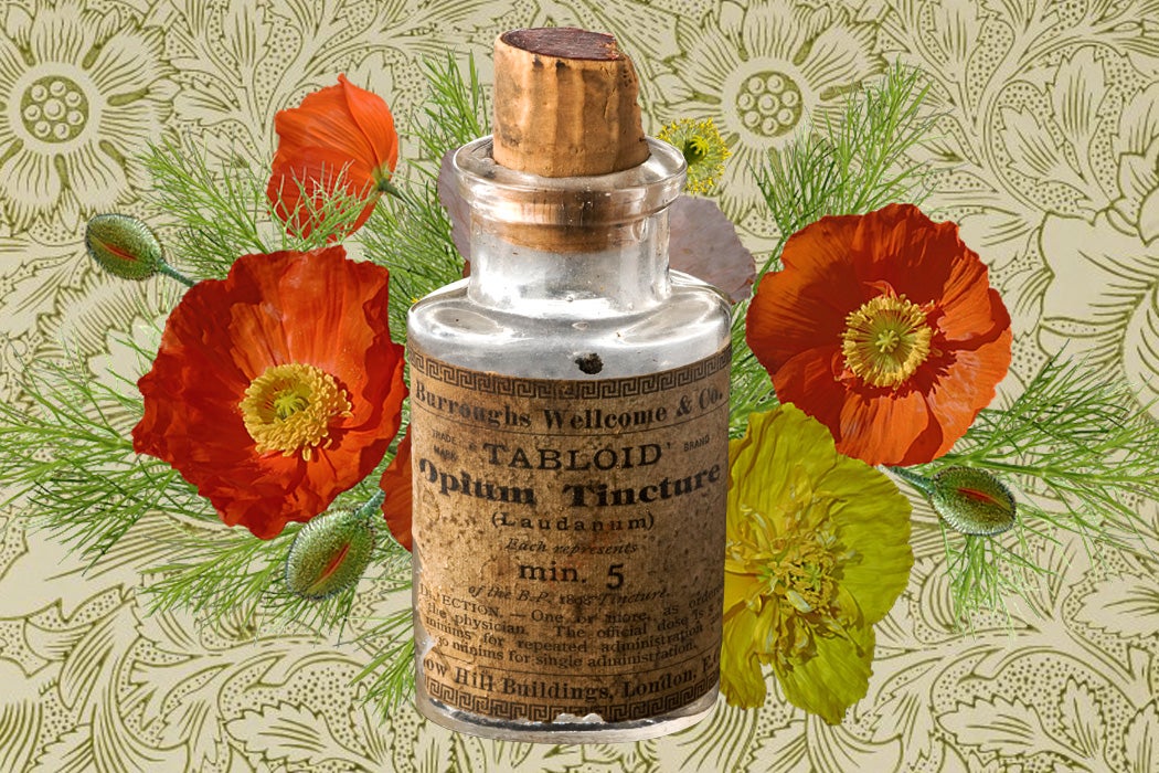 An empty bottle for opium tincture